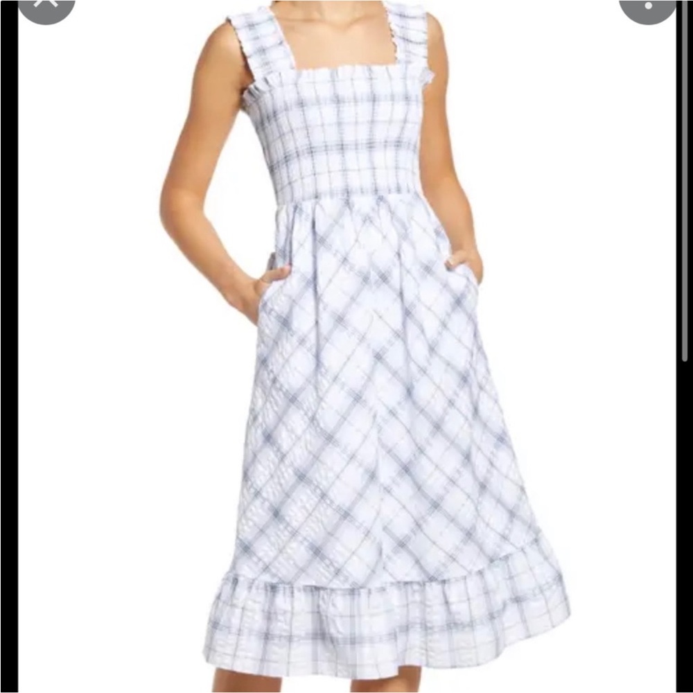 Eliza J White and Blue Plaid Casual Dress